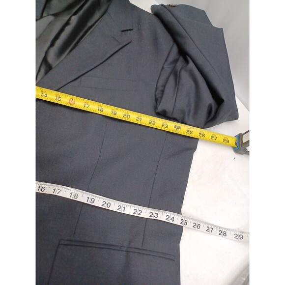 Versini Mens Wool Sport Coat Blazer Jacket Black Two Button 48R - Picture 5 of 5